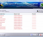 Myspace Password Decryptor 5.0 Myspace Password Decryptor 5.0