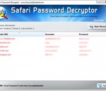 Safari Password Decryptor 5.0 Safari Password Decryptor 5.0